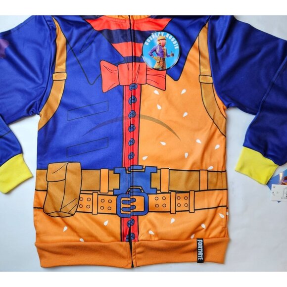 FortNite Beef Boss Boys Hoodie Jacket Large Mesh Eyes Masked Full Zip Co… - Picture 4 of 12